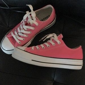 Hot Pink Converse Low Platforms